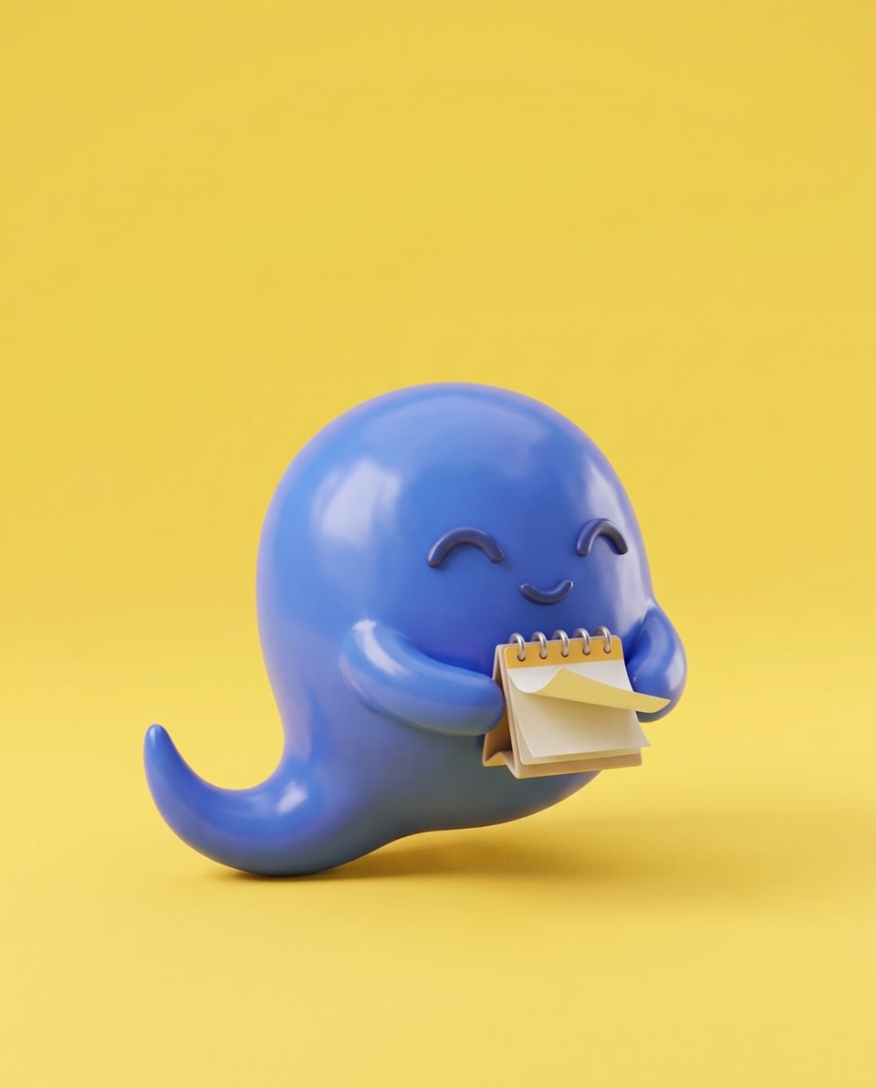 The SimplyBoost character holding a small desk calendar